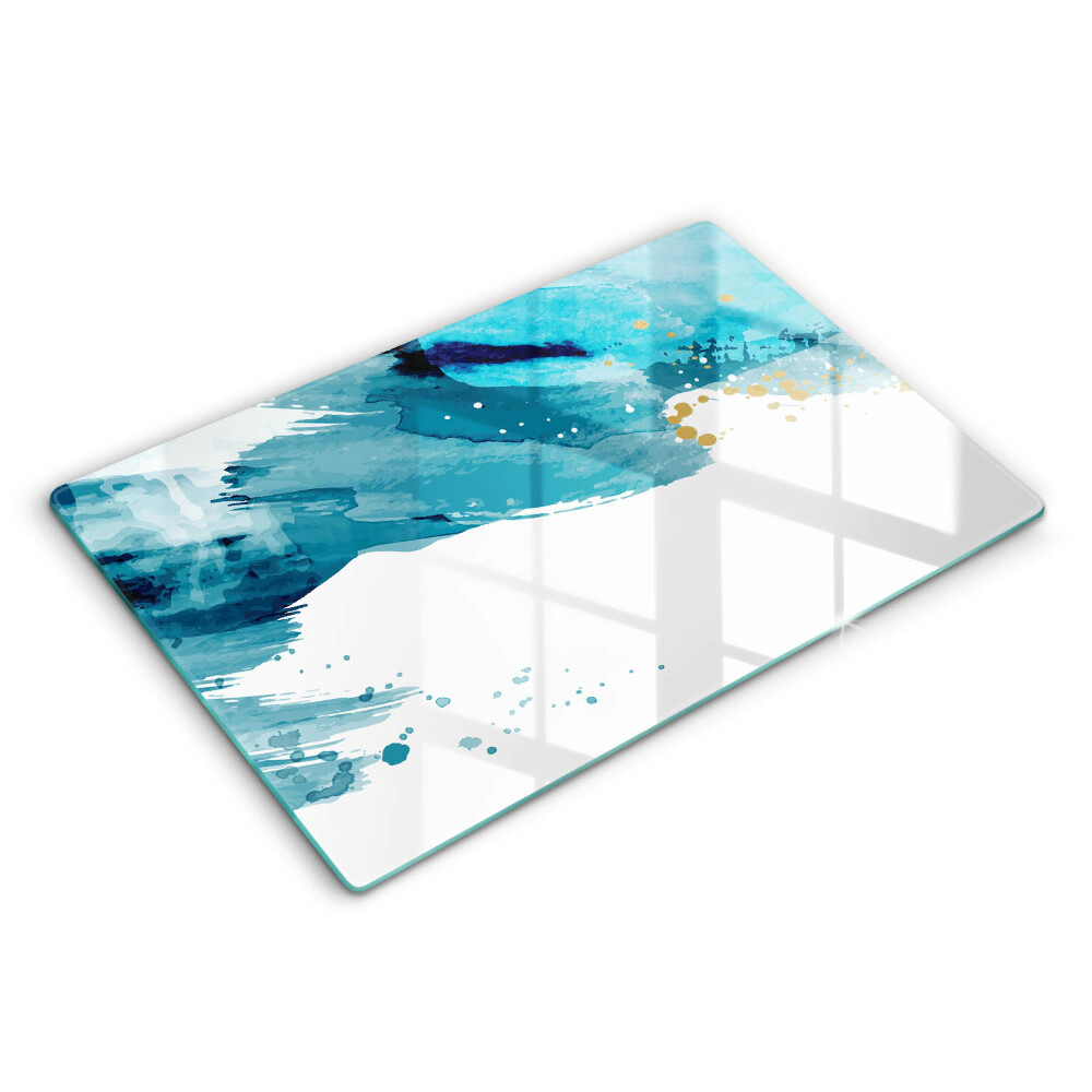 Tocător sticlă modern Pete albastre 80x52 cm