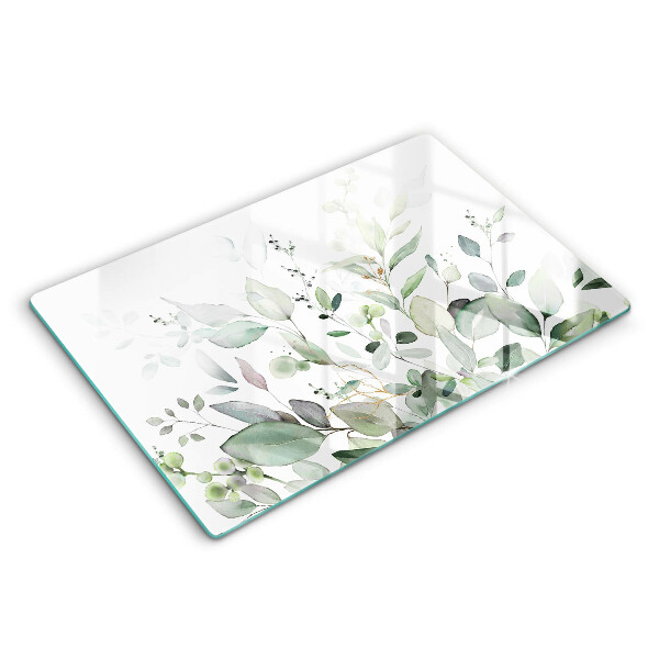 Tocător de bucătărie modern Plante în acuarelă 80x52 cm