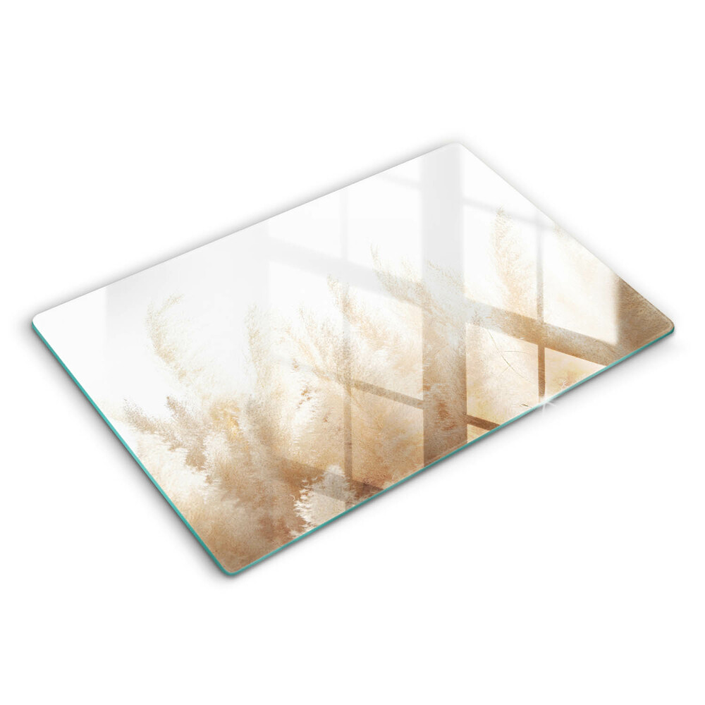 Tocător sticlă modern Iarbă de pampas 80x52 cm