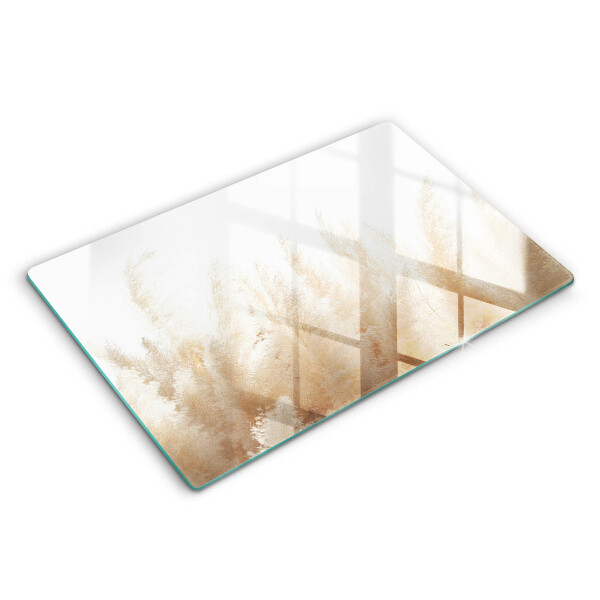 Tocător sticlă modern Iarbă de pampas 80x52 cm