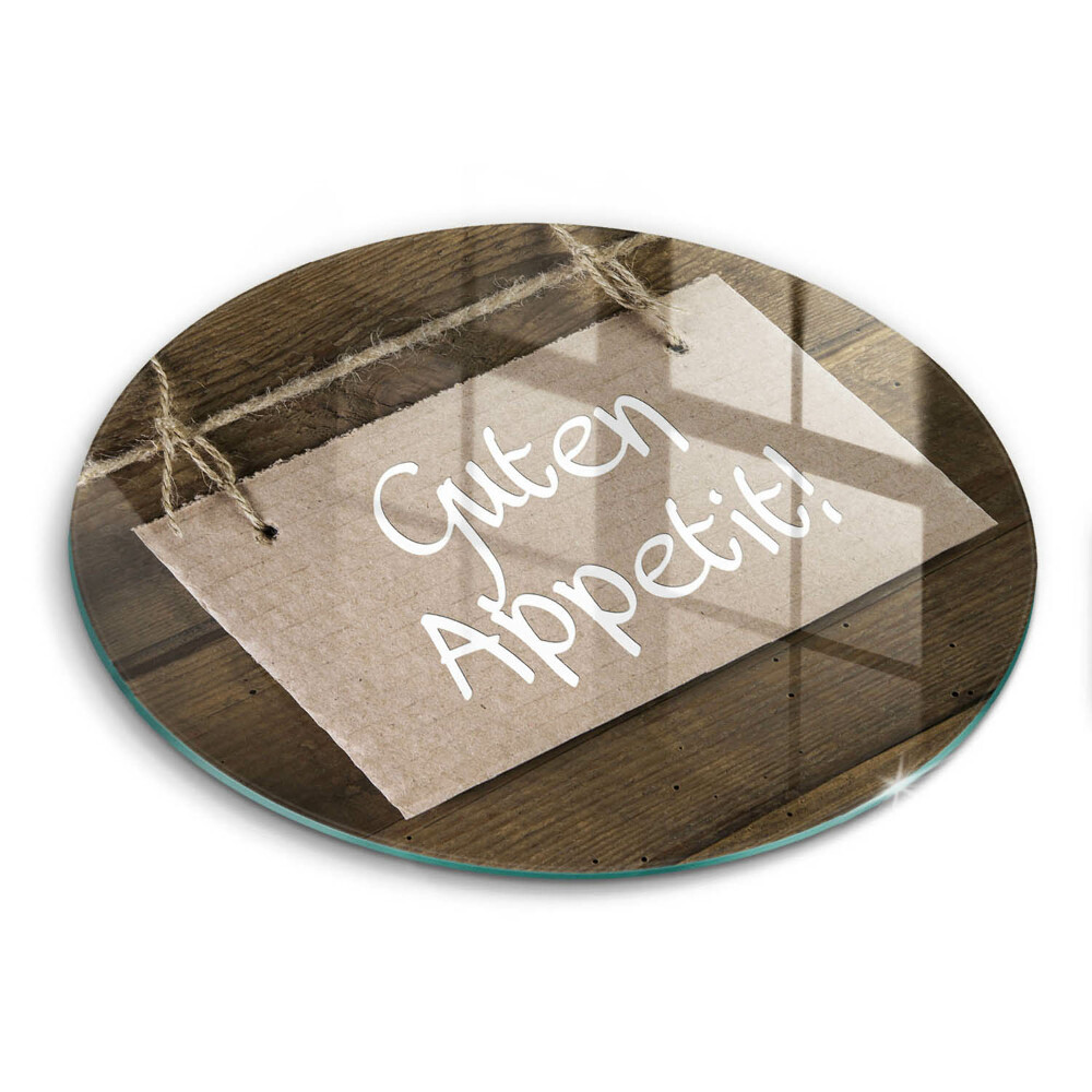 Tocător din sticlă original Panourile spun Guten Apetit