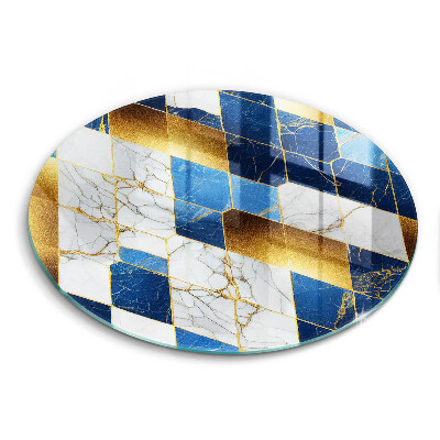 Tocător sticlă original Marmură aurie cu romburi