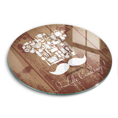 Tocător sticlă original Inscripția „Îmi place să gătesc”