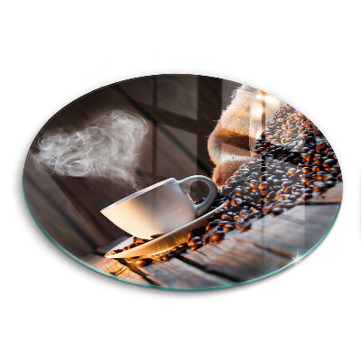 Tocător sticlă original O ceașcă de cafea și o inimă