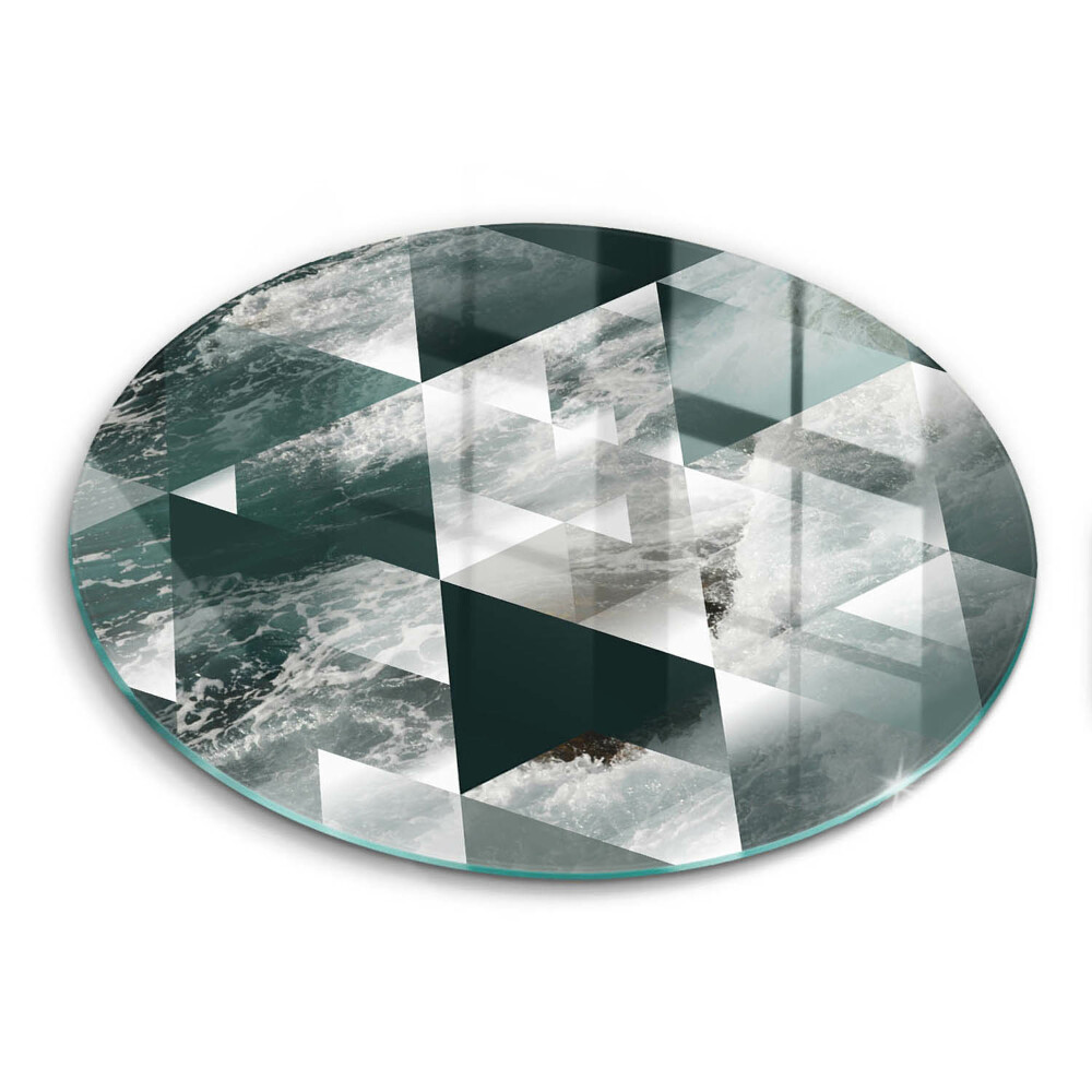 Tocător din sticlă original Triunghiuri și apă