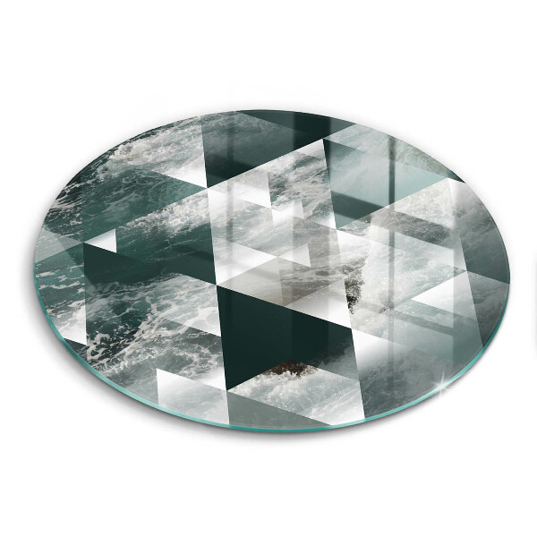 Tocător din sticlă original Triunghiuri și apă