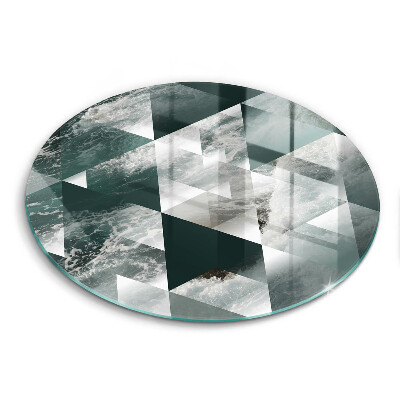 Tocător din sticlă original Triunghiuri și apă