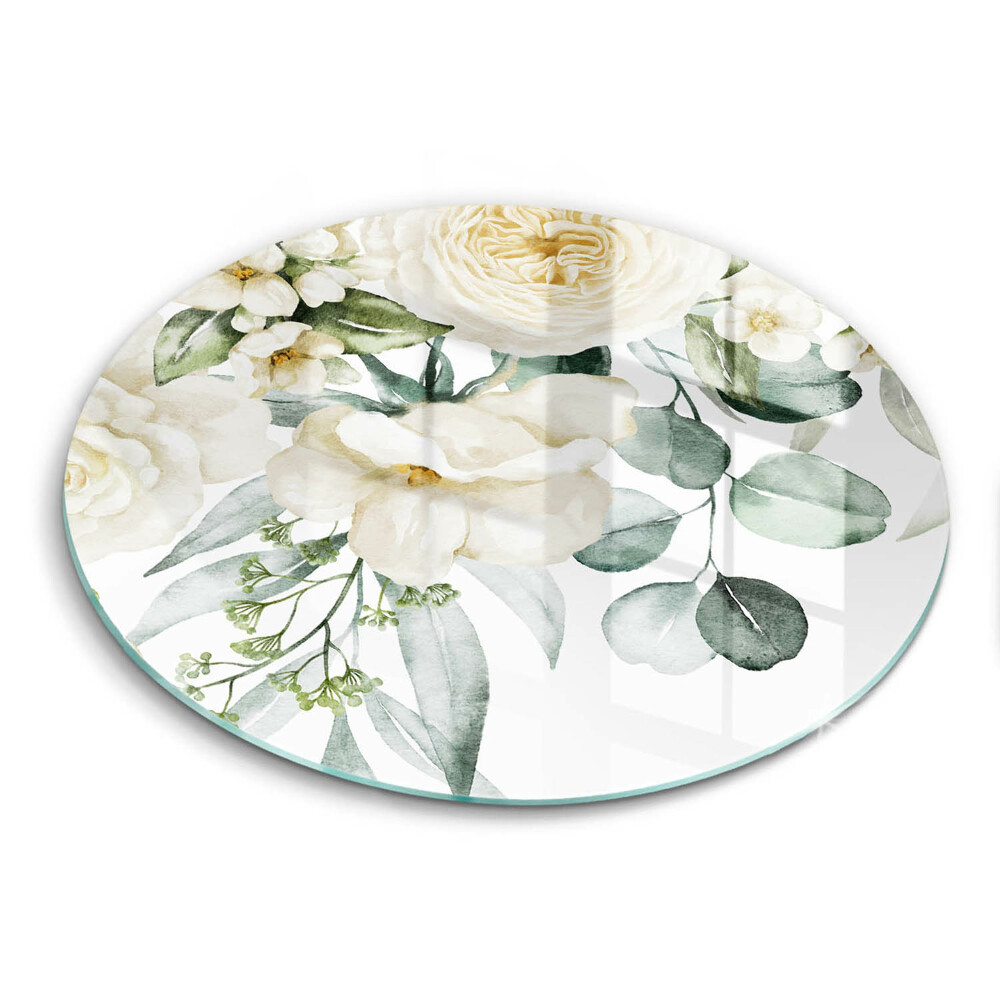 Tocător sticlă original Flori în acuarelă