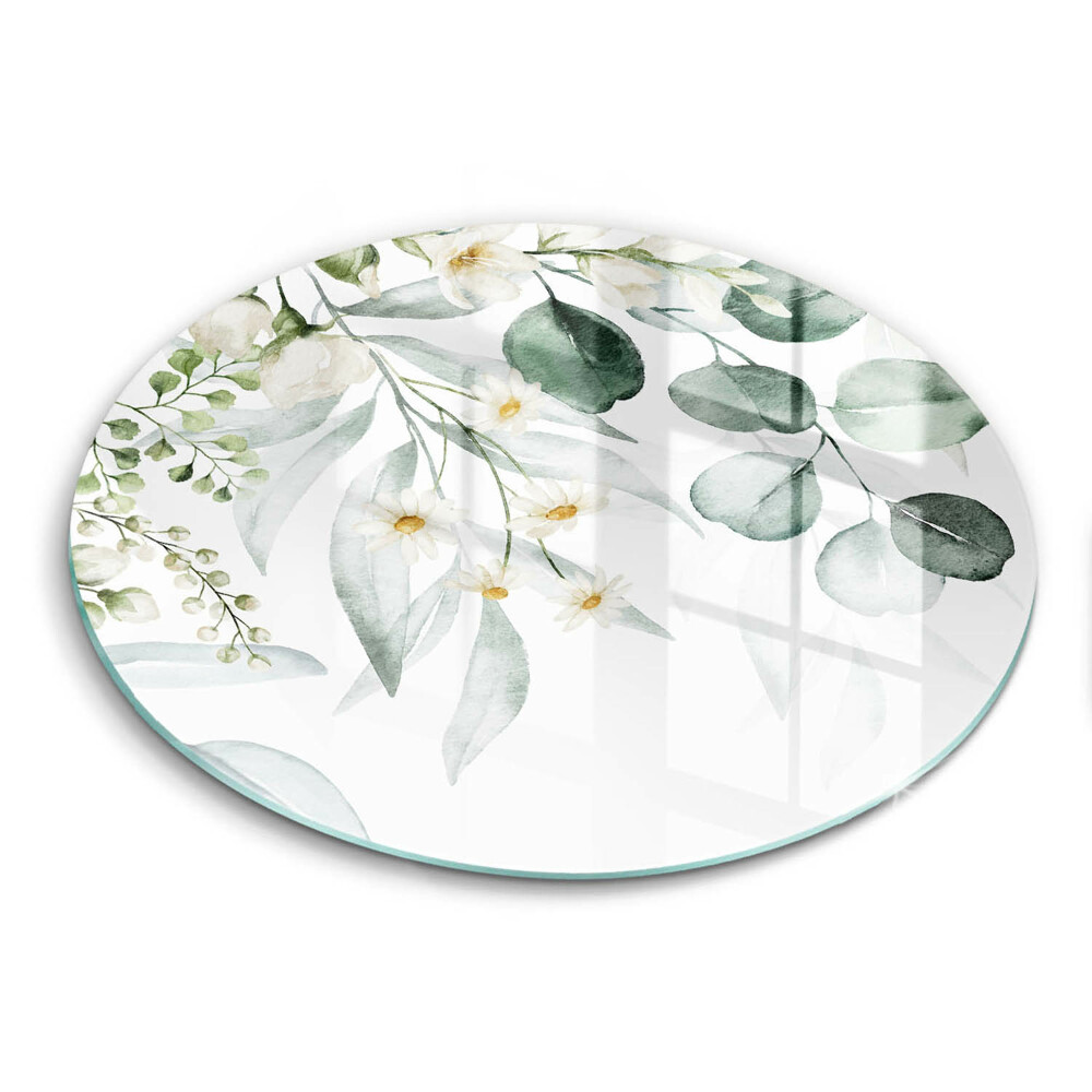 Tocător din sticlă original Plante în acuarelă