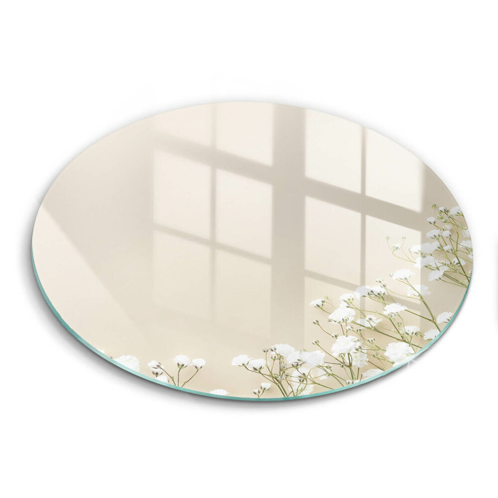 Tocător din sticlă original Flori boho de gipsofilă