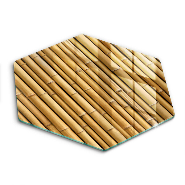 Tocător de bucătărie în formă de hexagon Bambus boho natural
