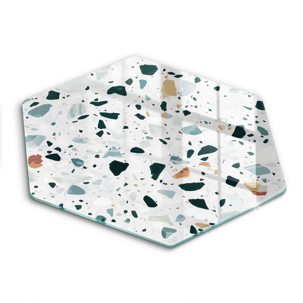 Tocător din sticlă hexagonal Gresie deschisă la culoare