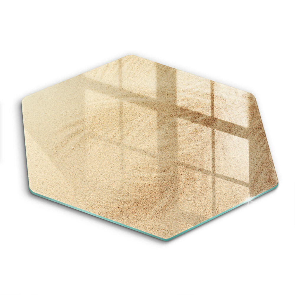 Tocător din sticlă hexagonal Vacanță pe plajă cu nisip