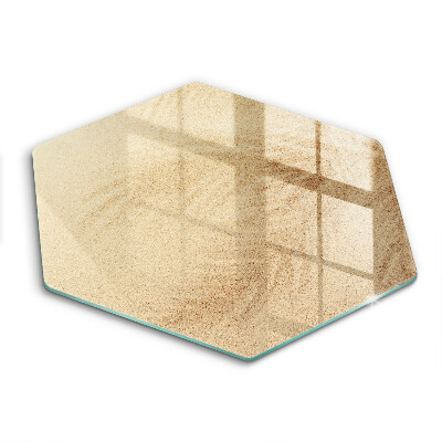 Tocător din sticlă hexagonal Vacanță pe plajă cu nisip