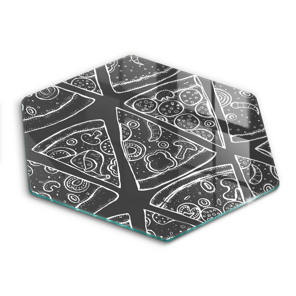 Tocător de bucătărie în formă de hexagon Ilustrație pizza