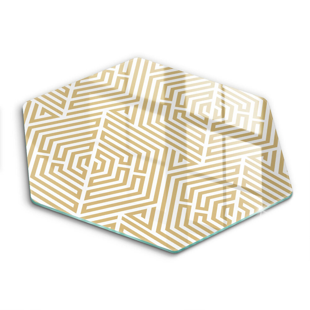 Tocător sticlă hexagonal Linii geometrice