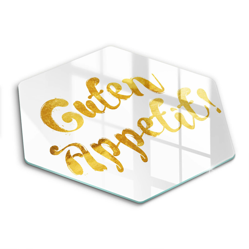 Tocător sticlă hexagonal Inscripția Poftă bună!