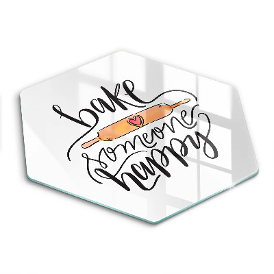 Tocător de bucătărie în formă de hexagon Coace pe cineva fericit