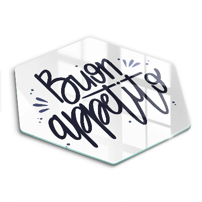 Tocător din sticlă hexagonal Inscripția „Buon Appetito”