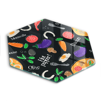 Tocător din sticlă hexagonal Ilustrație alimentară