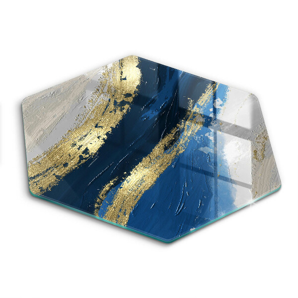 Tocător sticlă hexagonal Textură cu aur