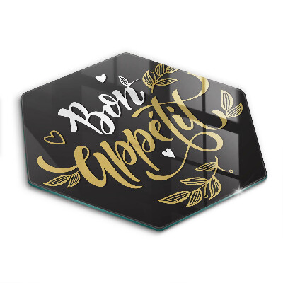 Tocător de bucătărie în formă de hexagon Inscripția Poftă bună