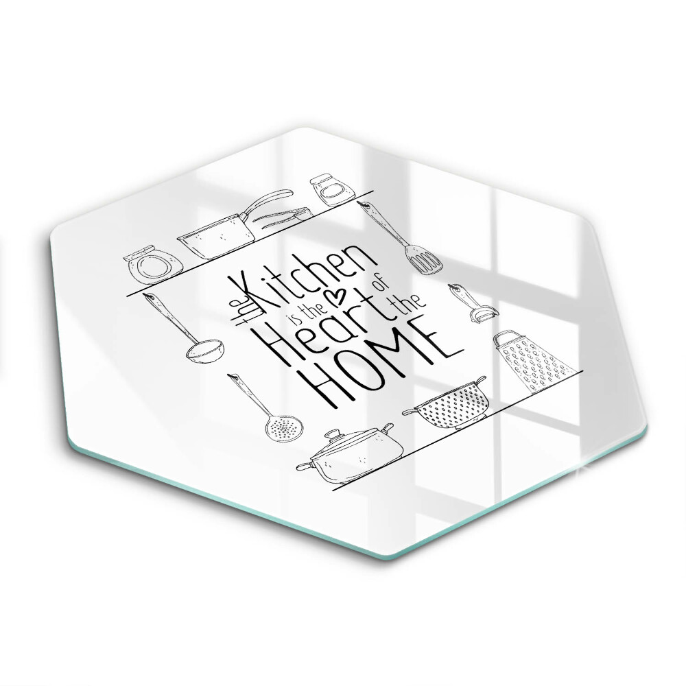 Tocător din sticlă hexagonal Inscripție, propoziție