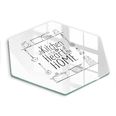 Tocător din sticlă hexagonal Inscripție, propoziție