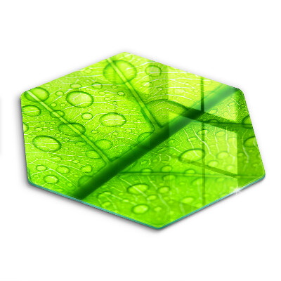 Tocător de bucătărie în formă de hexagon Prim-plan al unei frunze