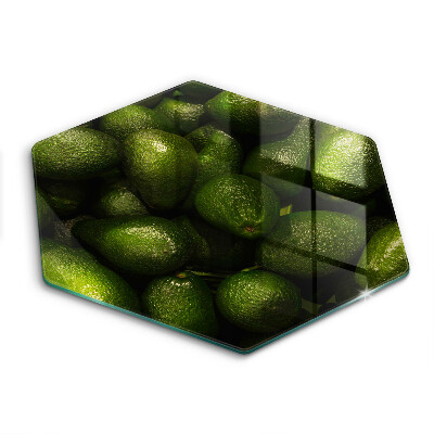 Tocător sticlă hexagonal Fructe de avocado