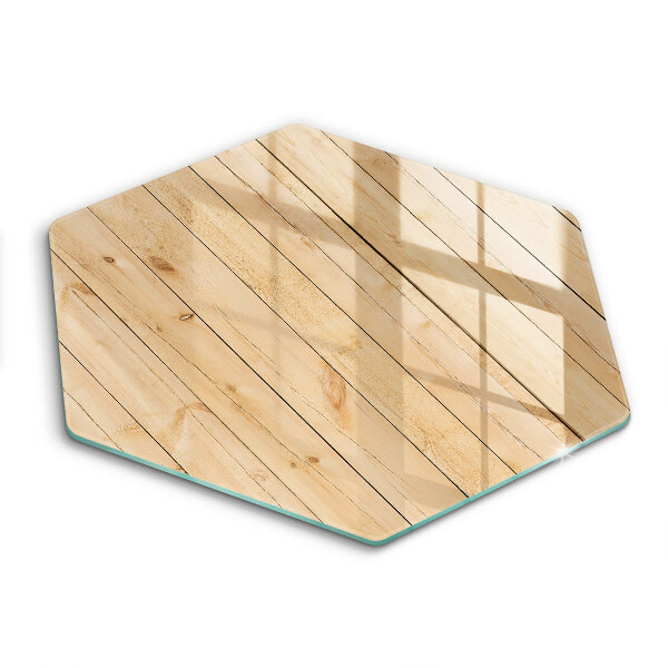 Tocător din sticlă hexagonal Plăci delicate din lemn