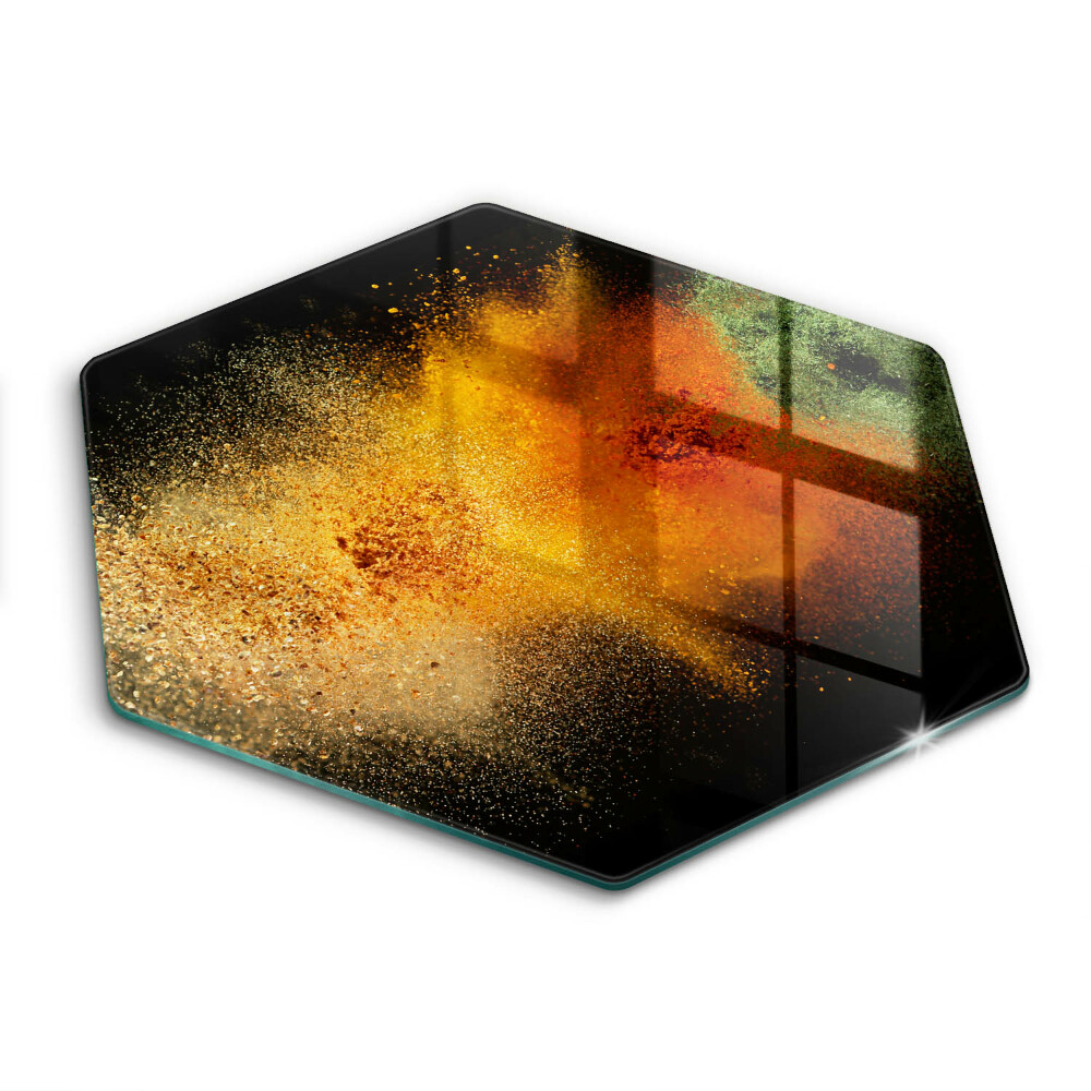 Tocător din sticlă hexagonal Condimente colorate