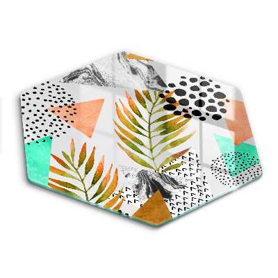 Tocător de bucătărie în formă de hexagon Model de frunze Boho