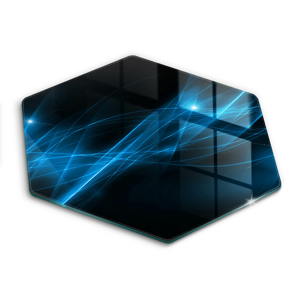 Tocător sticlă hexagonal Fum albastru abstract