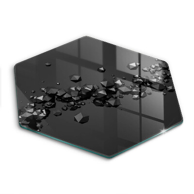 Tocător sticlă hexagonal Forme 3D abstracte