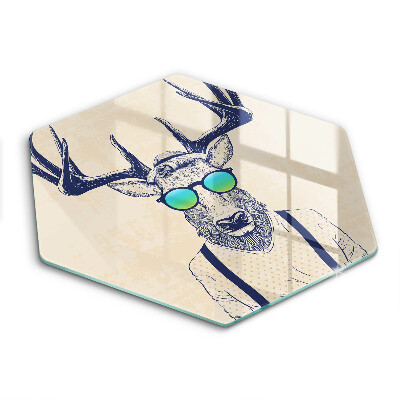 Tocător sticlă hexagonal Ilustrație a omului-cerb