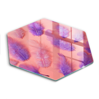 Tocător sticlă hexagonal Pene pufoase