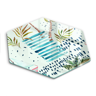 Tocător din sticlă hexagonal Ilustrații de sărbători