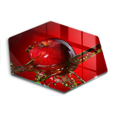 Tocător sticlă hexagonal Fructe de măr în apă