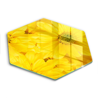 Tocător sticlă hexagonal Petale de flori