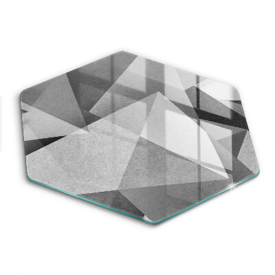 Tocător sticlă hexagonal Abstracție ascuțită din beton