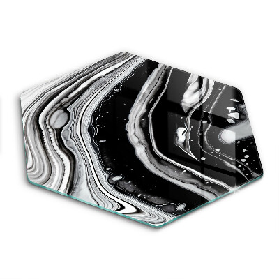 Tocător sticlă hexagonal Abstracție de cerneală