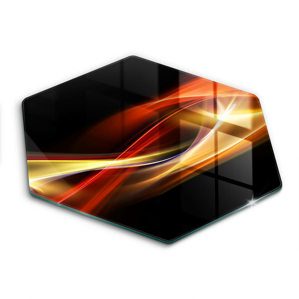 Tocător din sticlă hexagonal Fum și lumină abstracte