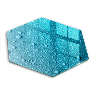Tocător din sticlă hexagonal Picături de apă