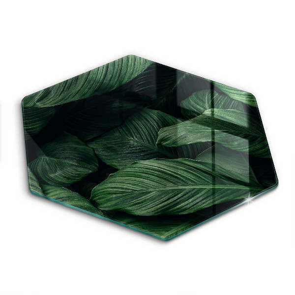 Tocător din sticlă hexagonal Frunze întunecate
