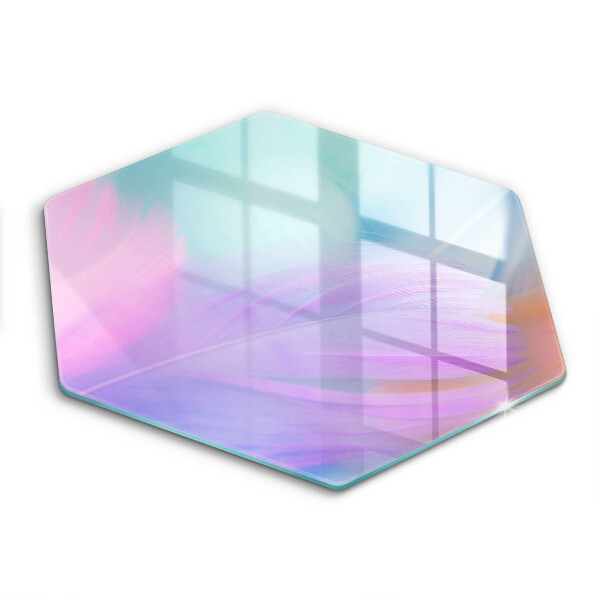 Tocător de bucătărie în formă de hexagon Pene pastelate