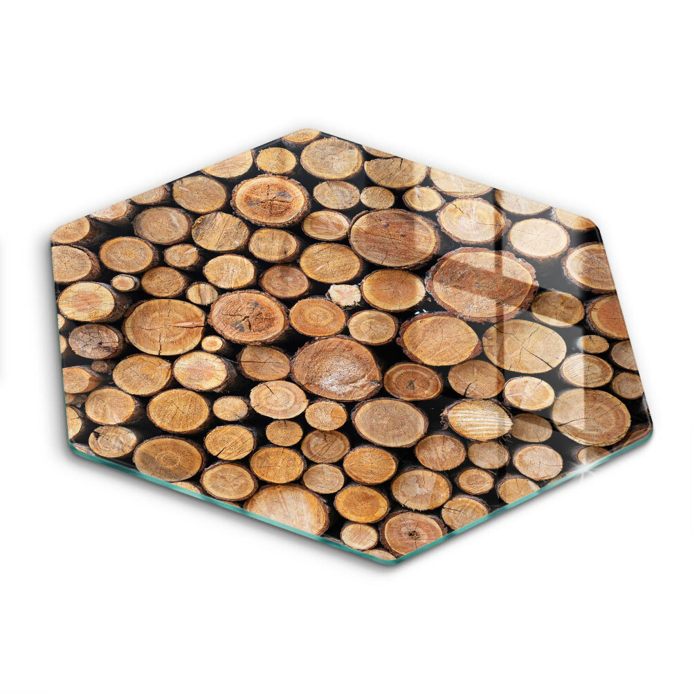 Tocător de bucătărie în formă de hexagon Trunchiuri de copaci