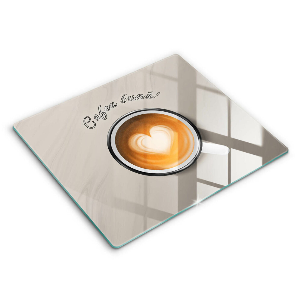 Tocător din sticlă Poftă bună la cafea! 60x52cm