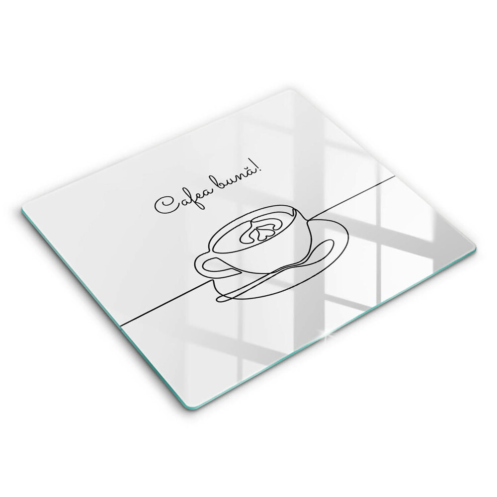 Tocător din sticlă Cafea Poftă bună la cafea! 60x52cm