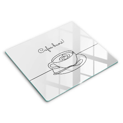 Tocător din sticlă Cafea Poftă bună la cafea! 60x52cm